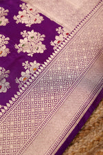 Handwoven Purple Banarasi Katan Silk Saree