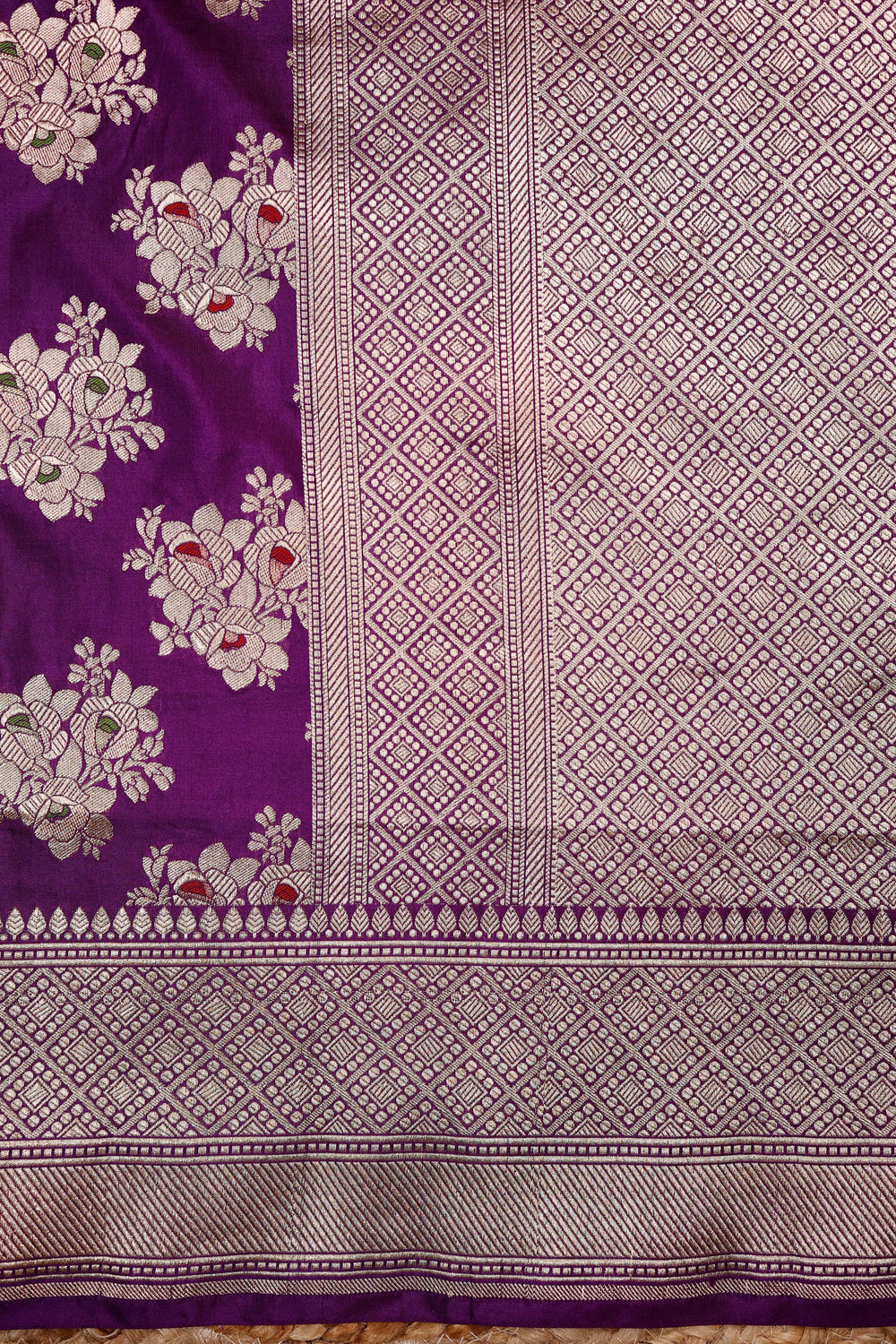 Handwoven Purple Banarasi Katan Silk Saree