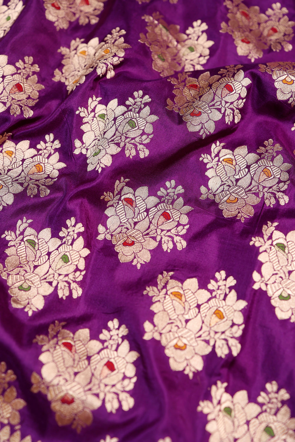 Handwoven Purple Banarasi Katan Silk Saree