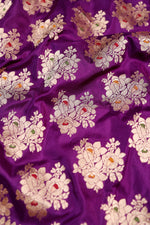 Handwoven Purple Banarasi Katan Silk Saree