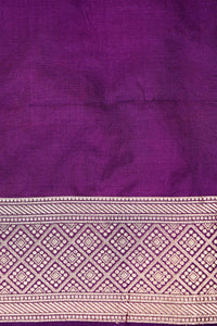 Handwoven Purple Banarasi Katan Silk Saree