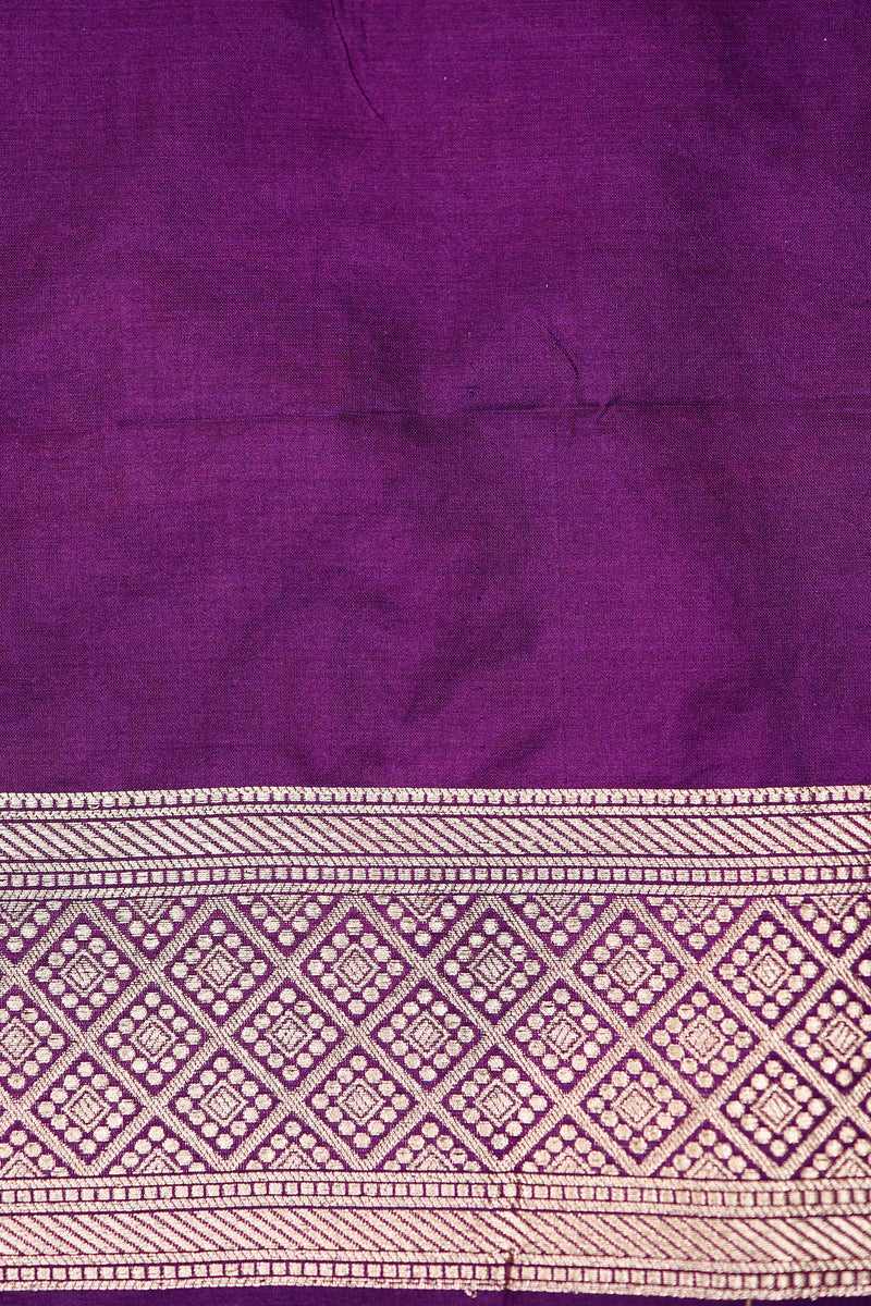 Handwoven Purple Banarasi Katan Silk Saree