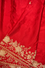 Designer Red Crepe Silk Saree