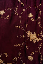 Designer Wine Crepe Silk Saree