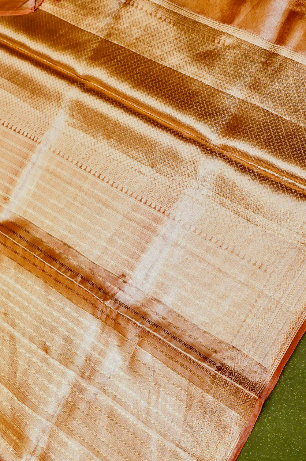 Handwoven Golden Banarasi Tissue Silk Saree