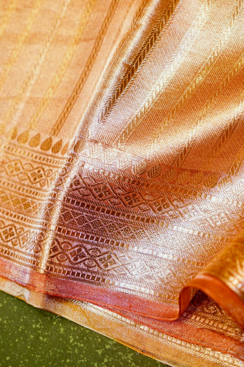 Handwoven Golden Banarasi Tissue Silk Saree