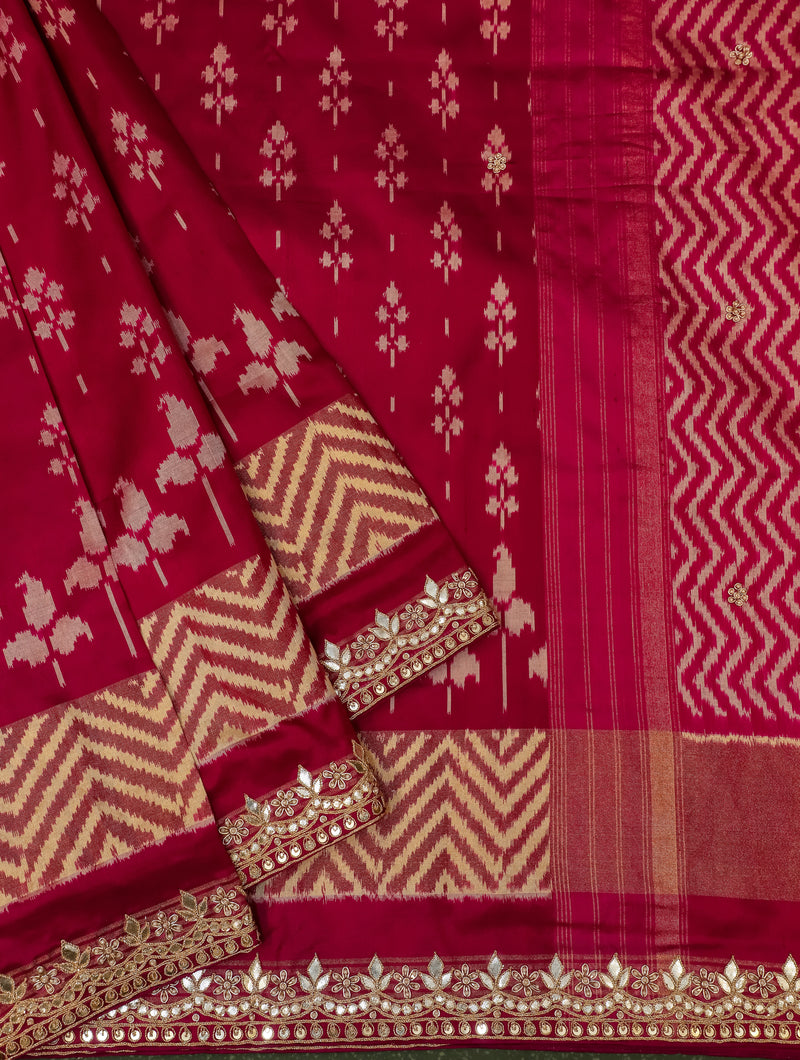 Designer Rani Pink Katan Silk Saree