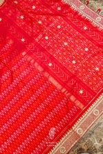 Handwoven Red Bridal Banarasi Katan Silk Saree