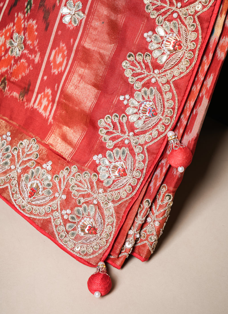 Handwoven Multi Banarasi Katan Silk Saree