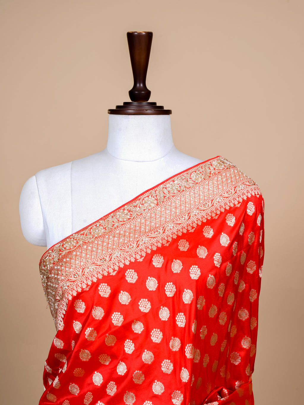 Handwoven Red Banarasi Katan Silk Saree