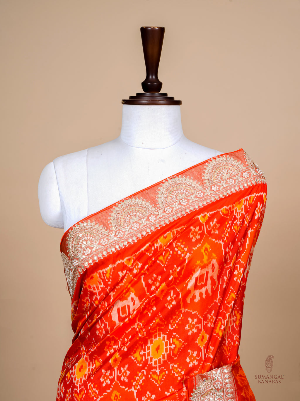 Handwoven Red Banarasi Patola Silk  Saree