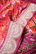 Handwoven Pink Banarasi Patola Katan Silk Saree