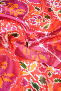 Handwoven Pink Banarasi Patola Katan Silk Saree