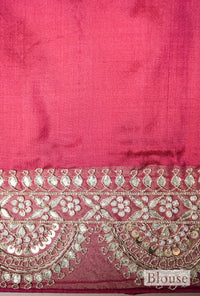 Handwoven Pink Banarasi Patola Katan Silk Saree