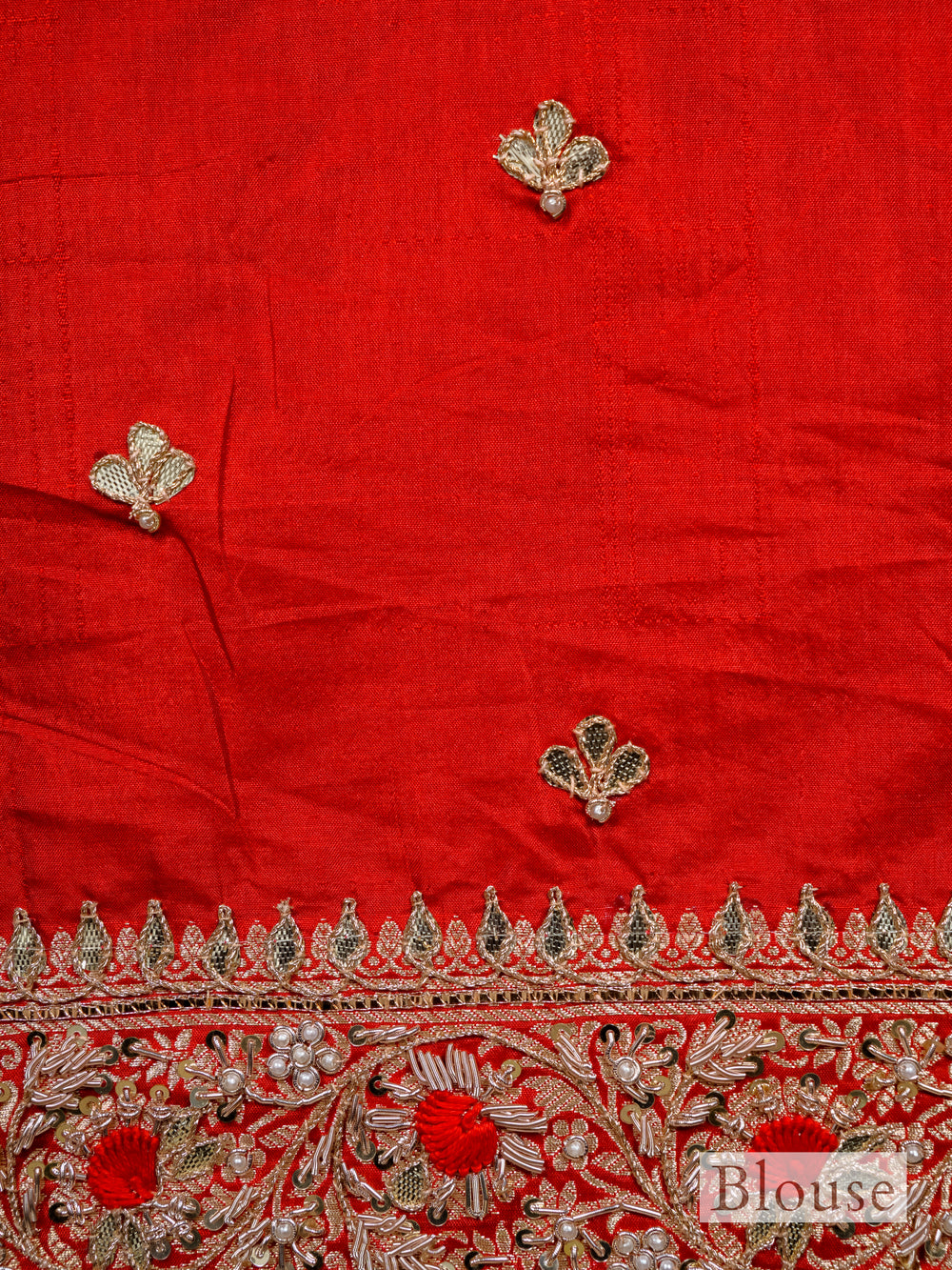 Handwoven Red Banarasi Katan Silk Saree