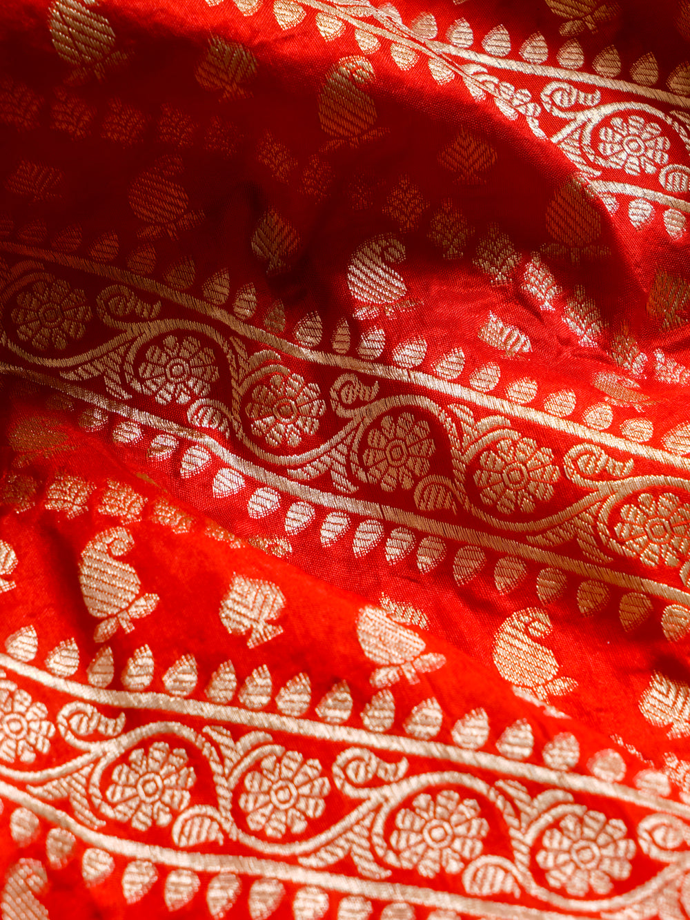 Handwoven Red Banarasi Katan Silk Saree