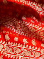 Handwoven Red Banarasi Katan Silk Saree