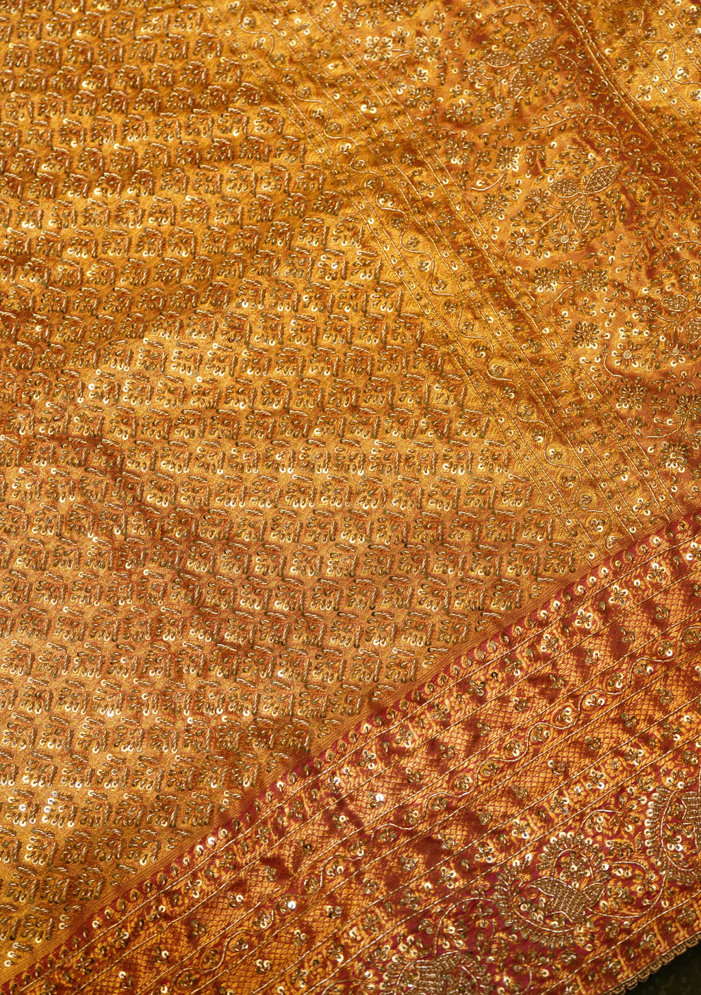 Designer Golden Pure Silk Saree