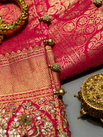 Maroon Banarasi Bridal Katan Silk Saree