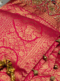 Maroon Banarasi Bridal Katan Silk Saree