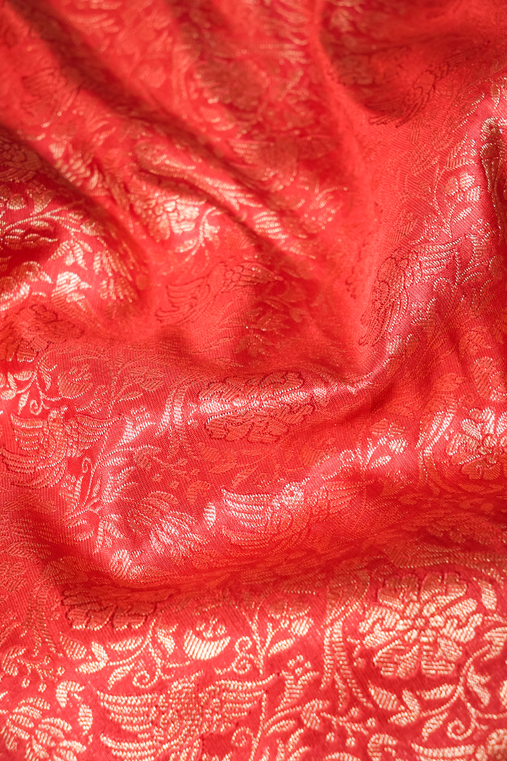 Handwoven Red Banarasi Katan Silk Saree