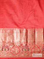 Handwoven Red Banarasi Katan Silk Saree