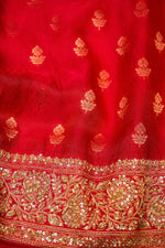 Designer Pink Katan Silk Saree