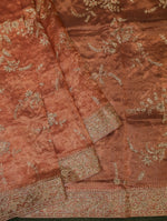 Designer Rust Tissue Silk Saree