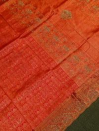 Designer Red Katan Silk Saree