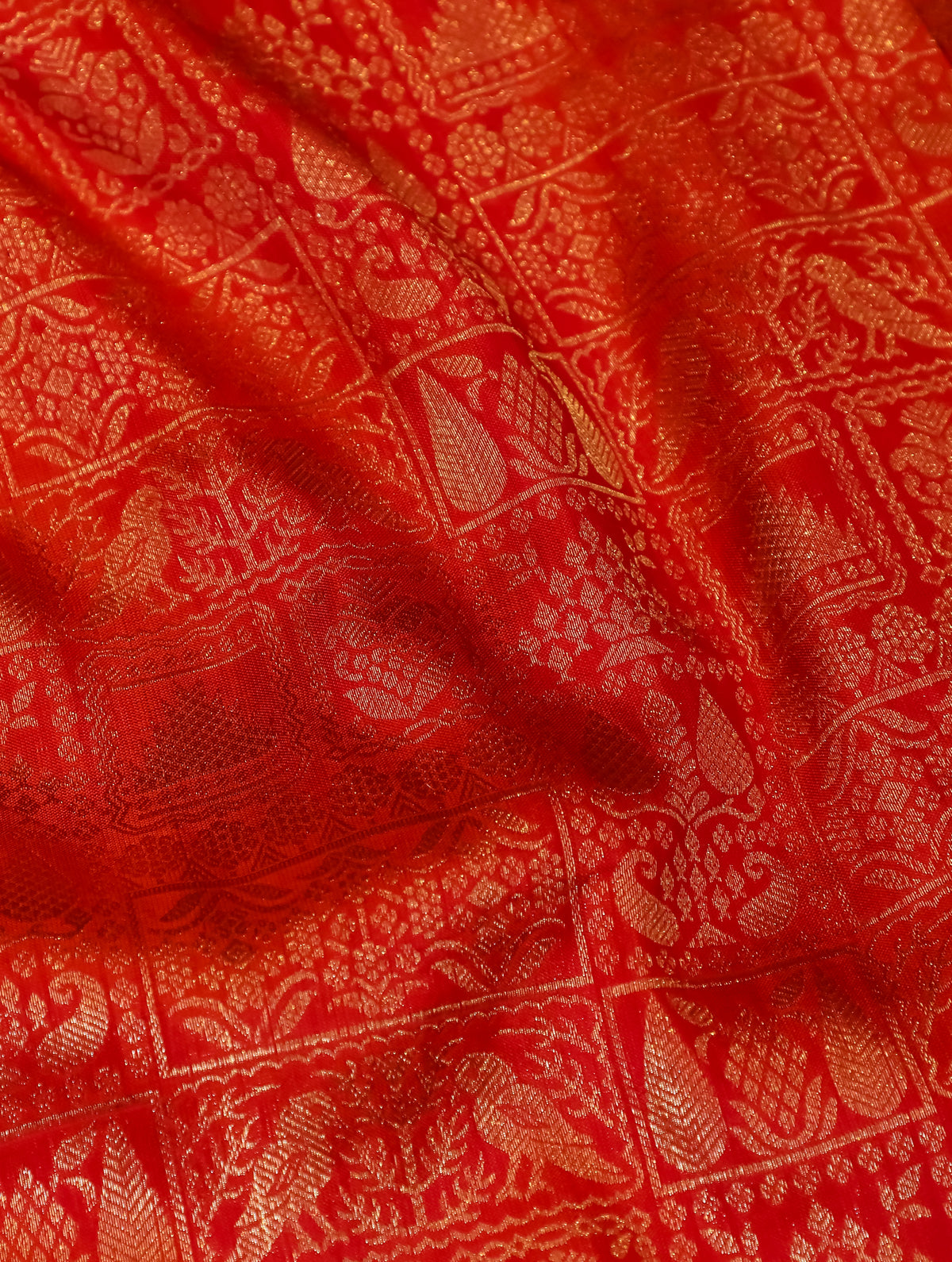 Designer Red Katan Silk Saree