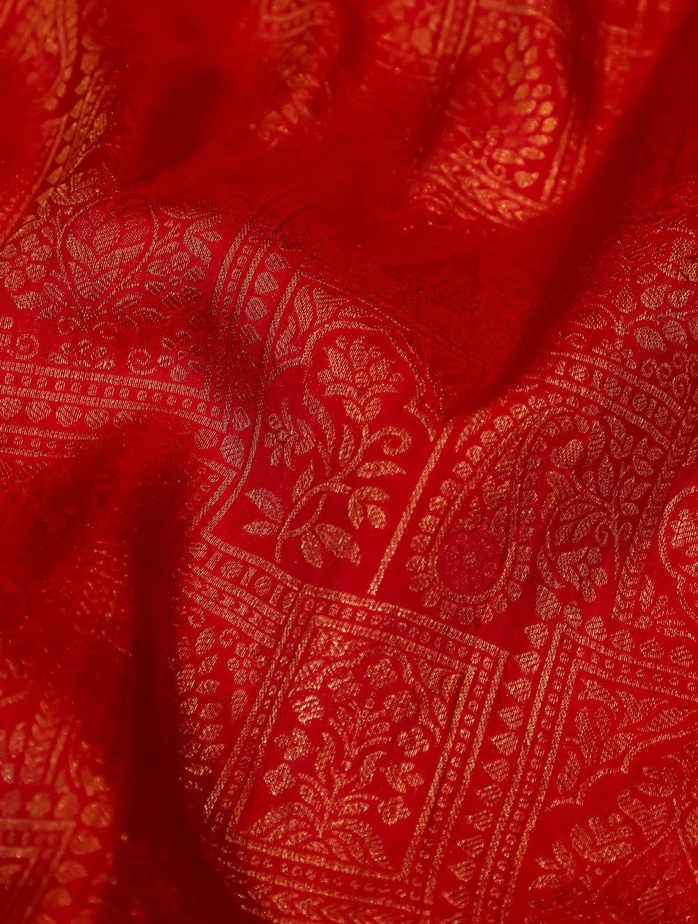 Designer Red Katan Silk Saree