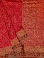 Designer Red Katan Silk Saree