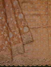 Designer Gold Katan Tissue Saree