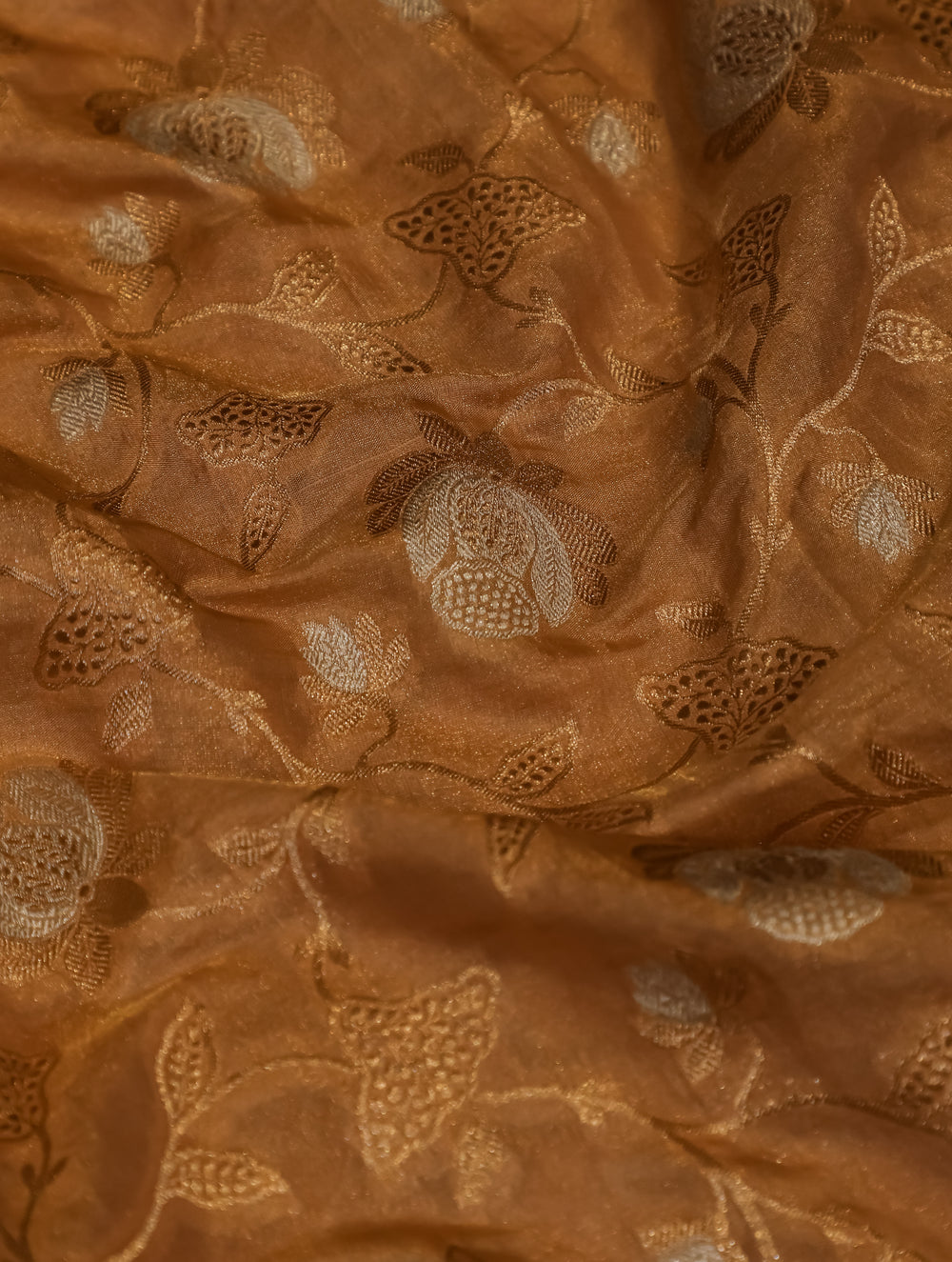 Designer Gold Katan Tissue Saree