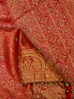 Designer Red Katan Silk Saree