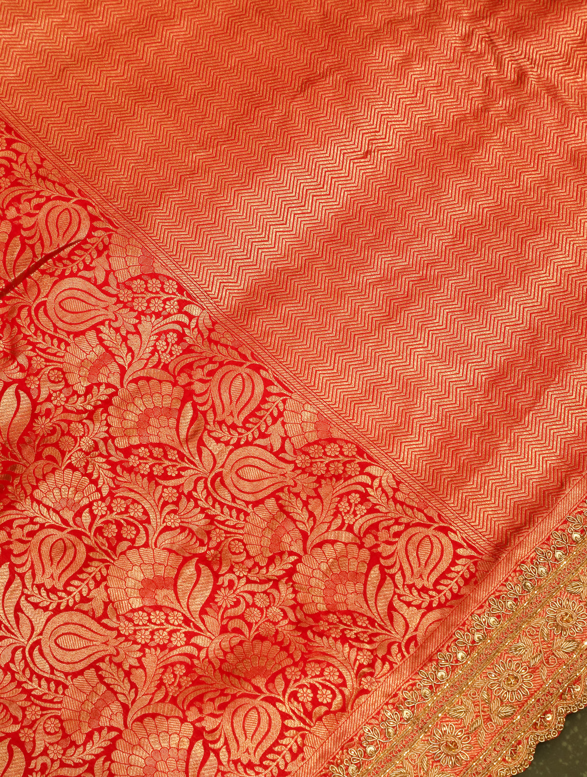 Designer Red  Katan Silk Saree