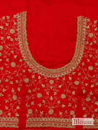 Designer Red  Katan Silk Saree