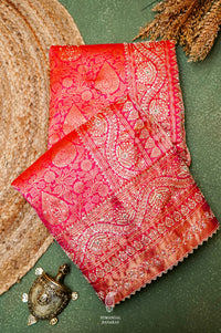 Handwoven Red Banarasi Katan Silk Saree