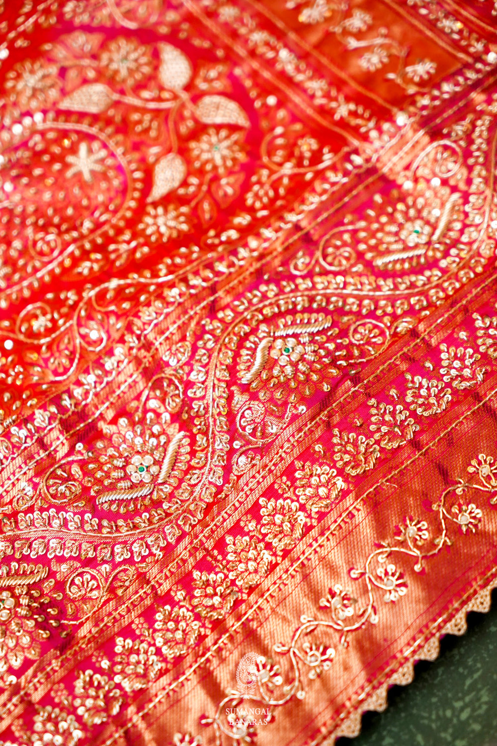 Handwoven Red Banarasi Katan Silk Saree