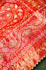 Handwoven Red Banarasi Katan Silk Saree