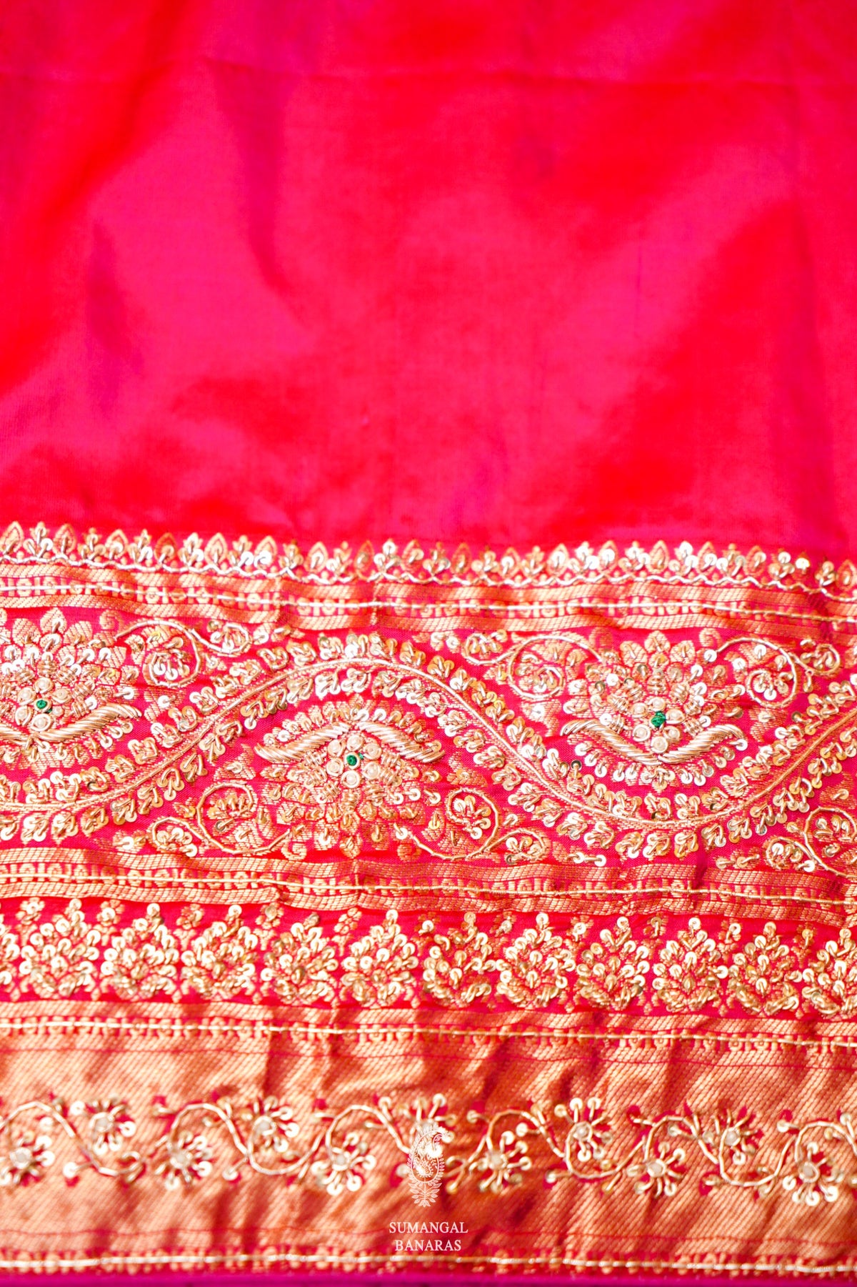 Handwoven Red Banarasi Katan Silk Saree