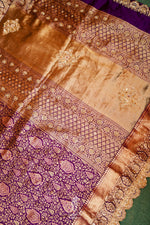 Handwoven Purple Banarasi Katan Silk Saree