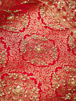 Designer Red Katan Silk Saree