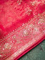 Designer Pink Katan Silk Saree