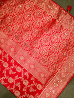 Designer Red Katan Silk Saree