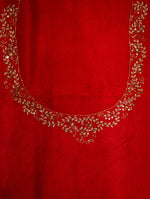 Designer Red Katan Silk Saree