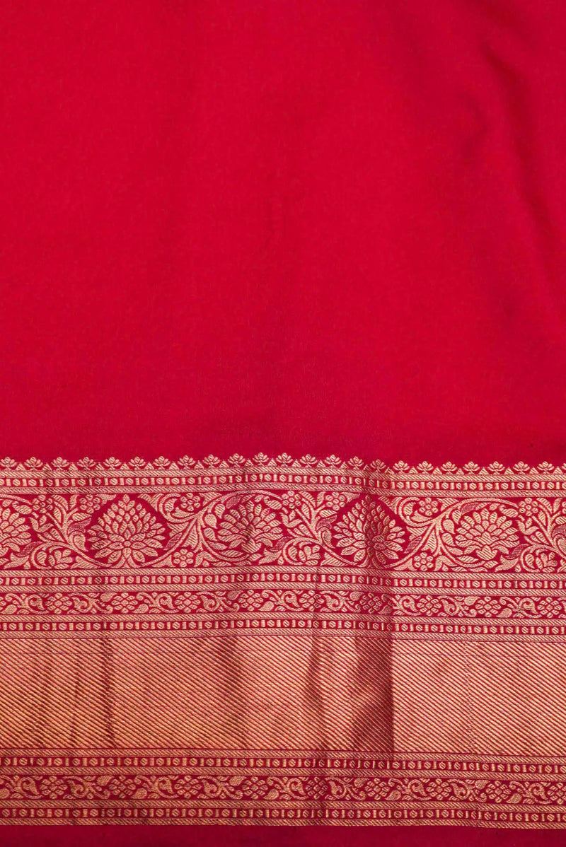 Designer Red Bridal Katan Silk Saree