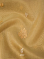 Handwoven Earthy Beige Woven Organza Silk Saree