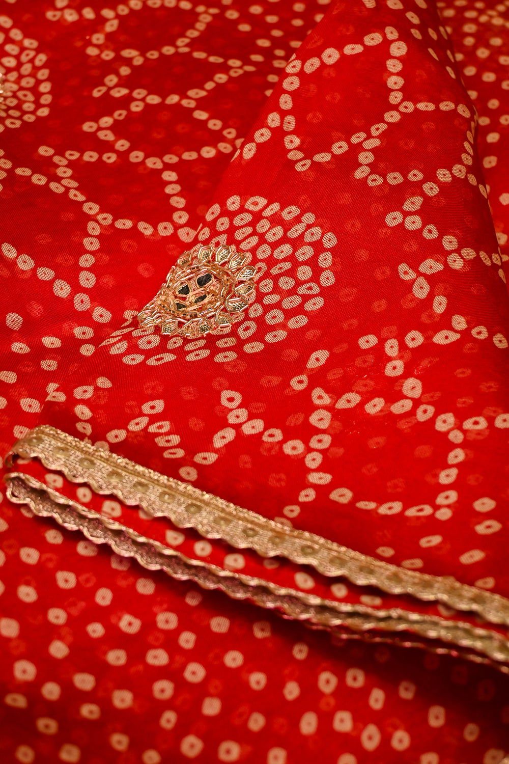 Designer Red Organza Silk Saree