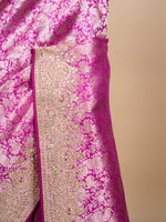 Handwoven Magenta Banarasi Katan Soft Silk Saree